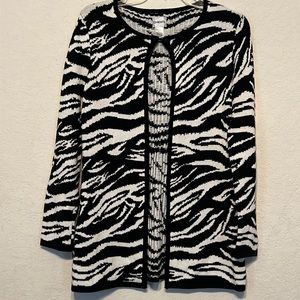 Chico’s Zebra Print Cardigan Size 0 (S/4)